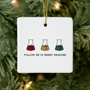Fröhliche Maß Chemie Wissenschaft Erlenmeyer Feier Keramikornament