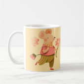 Fröhliche Maus in Blüte – Whimsical-Kaffeetasse Kaffeetasse (Links)