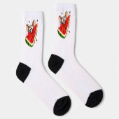 Fröhliche Maus isst Wassermelone Socken (Rechts)