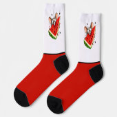 Fröhliche Maus isst Wassermelone Socken (Linkes Detail)