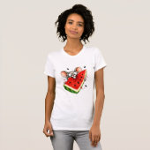 Fröhliche Maus isst Wassermelone T-Shirt (Vorne ganz)