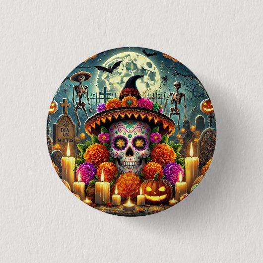 Fröhliche Mauspad Halloween Button (Vorderseite)