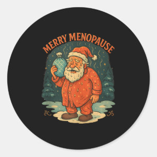 Fröhliche Menopause Lustiger Santa Meme Tank Top Runder Aufkleber