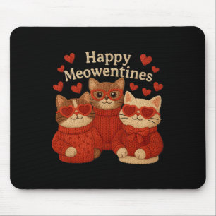 Fröhliche Meowentines Katzen-Garn-Häkeln Coquette Mousepad