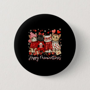 Fröhliche Meowentines Süße Valentinstag Katzenlieb Button