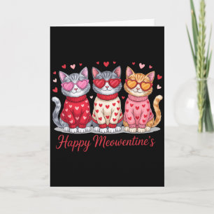 Fröhliche Meowentines Süße Valentinstag Katzenlieb Karte