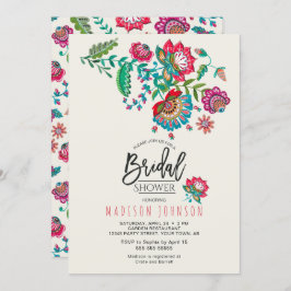 Fröhliche mexikanische Rot-Türkis-Folklorekunst Einladung