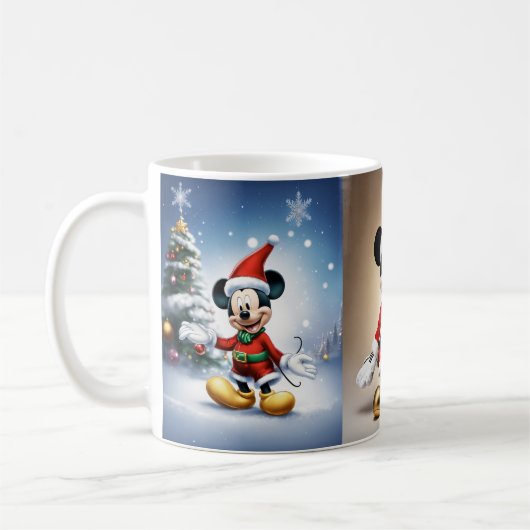 Fröhliche Mickey-Weihnachtsfeier Tasse (Links)