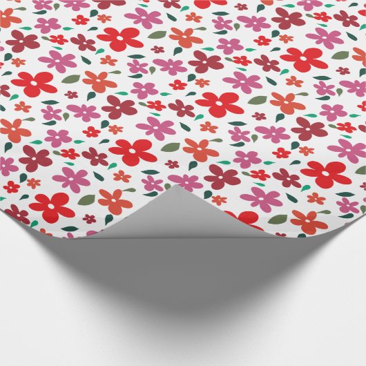 Fröhliche Minimalistische Rosa Blume Geschenkpapier (Ecke)