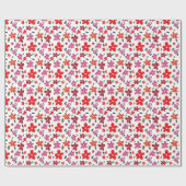 Fröhliche Minimalistische Rosa Blume Geschenkpapier (Flach)