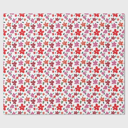 Fröhliche Minimalistische Rosa Blume Geschenkpapier (Flach)
