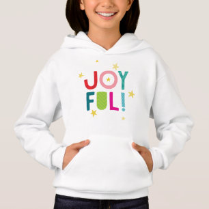 FRÖHLICHE moderne farbenfrohe kühne helle Typograf Hoodie