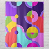 Fröhliche moderne Kreise in Rosa Blau und Grün Wandteppich