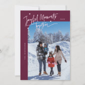 Fröhliche Momente Zusammen Cranberry Weihnachtsfes Feiertagskarte (Vorderseite)