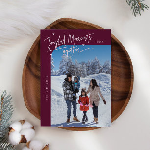 Fröhliche Momente Zusammen Cranberry Weihnachtsfes Feiertagskarte