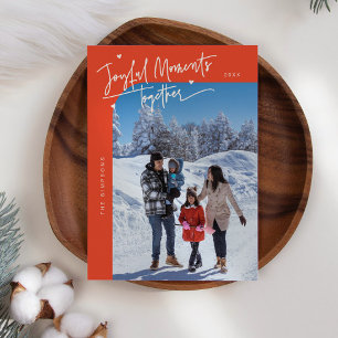 Fröhliche Momente Zusammen Rotes Weihnachtsfest Fo Feiertagskarte