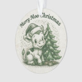 Fröhliche Moo Weihnachten Ornament (Vorderseite)