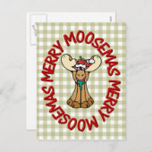Fröhliche Moosemas Feiertagspostkarte (Vorne/Hinten)