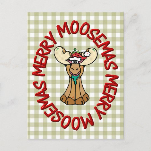 Fröhliche Moosemas Feiertagspostkarte (Vorderseite)