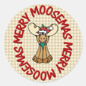 Fröhliche Moosemas Runder Aufkleber (Vorderseite)