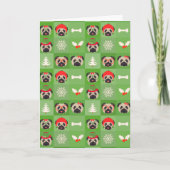 Fröhliche Mops-Weihnachtskarte Feiertagskarte (Vorderseite)