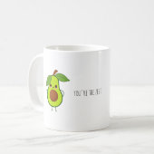 fröhliche Morning Avocado-Redewendungen Kaffeetasse (Vorderseite Links)