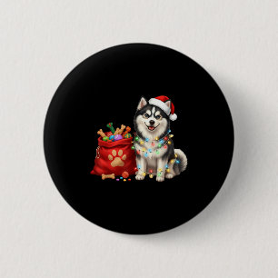 Fröhliche Msky Weihnachtslichter Hundemama Msky Button