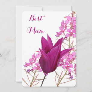 Fröhliche Mutter hübsch rosa Tulpe schöne Blüte Einladung