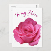 Fröhliche Mutter Muttertag Mum hübsche, rosa Rose Postkarte (Vorne/Hinten)