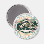 Fröhliche Mutter Tag farbenfrohe Blume Magnet (Vorderseite/Rückseite)