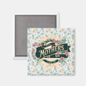 Fröhliche Mutter Tag farbenfrohe Blume Magnet (Vorderseite/Rückseite)