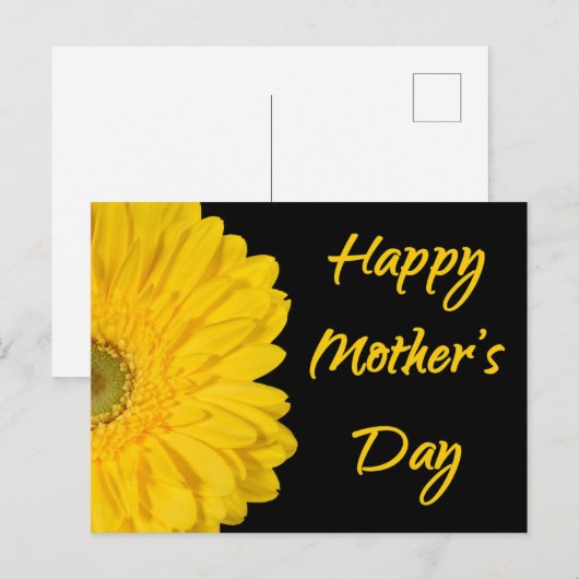 Fröhliche Mutter-Tag-Gelbe Blume Postkarte (Vorne/Hinten)