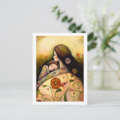 Fröhliche Mutter-Tag Mutter und Tochter-Gemälde Postkarte (Stehend Vorderseite)