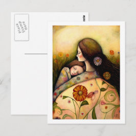 Fröhliche Mutter-Tag Mutter und Tochter-Gemälde Postkarte