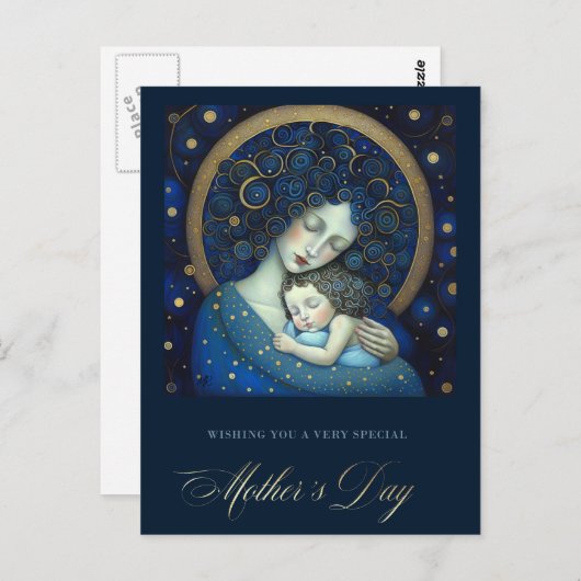 Fröhliche Mutter-Tag Mutter und Tochter-Gemälde Postkarte (Vorne/Hinten)