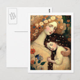 Fröhliche Mutter-Tag Mutter und Tochter-Gemälde Postkarte