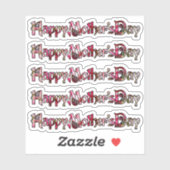 Fröhliche Mutter-Tag-Rose gefüllt Aufkleber aussch (Blatt)