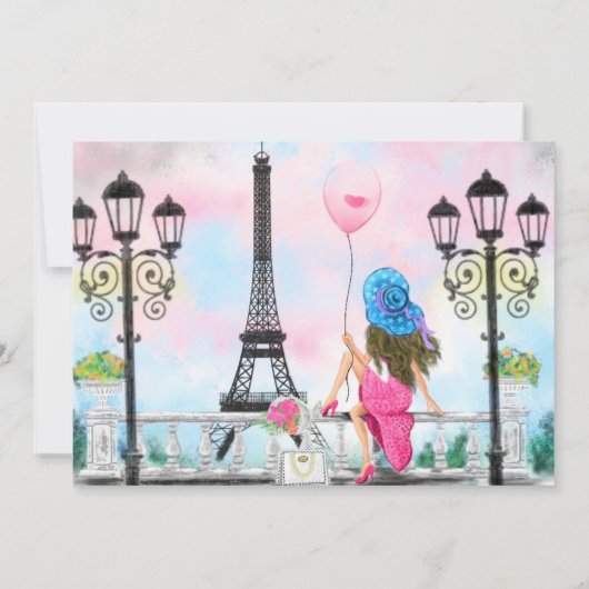 Fröhliche Mutter Tageskarte Frau mit Ballon (Rückseite)