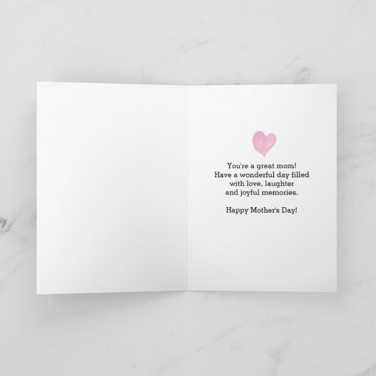 Fröhliche Mutter zum Muttertag Karte (Innenseite)