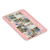 Fröhliche Muttertagfoto Collage Custom Blush Pink Magnet (Rechte Seite)