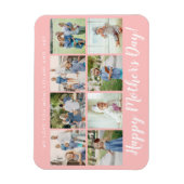 Fröhliche Muttertagfoto Collage Custom Blush Pink Magnet (Vertikal)