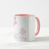 Fröhliche Muttertagskirsche blüht Herzen Tasse (VorderseiteRechts)