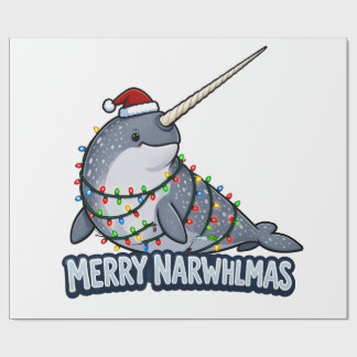 Fröhliche Narwhalmas Narwal Weihnachtslichter Lust Geschenkpapier