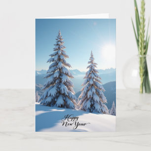 Fröhliche Neujahrs-Winter Wonderland Karte