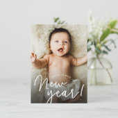 Fröhliche Neujahrsgeburt des Fotos Feiertagskarte (Stehend Vorderseite)