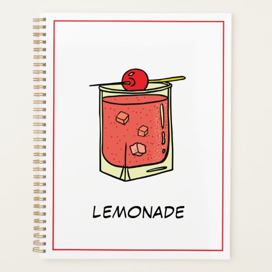 Fröhliche Niedliche Moderne Frischcocktail Pink Planer (Vorderseite)