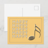 "Fröhliche Note" Goldene Musiknote Schwarze Postka Postkarte (Vorne/Hinten)