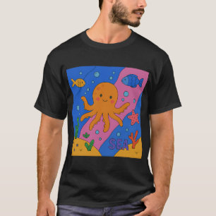 Fröhliche Oktopus-Tiefen T-Shirt