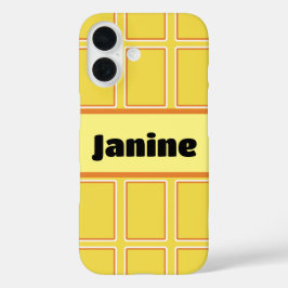 Fröhliche, orange weiße senkrechte Winkel iPhone 16 Hülle