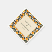 Fröhliche Orange Zitrusfrucht Serviette (Ecke)